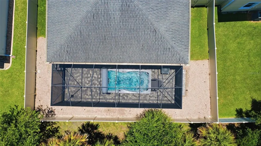Aerial view of the heated swim spa
