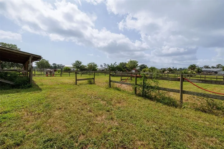 Horses are OK, two paddocks behind the barn &amp; the rest is open pasture.