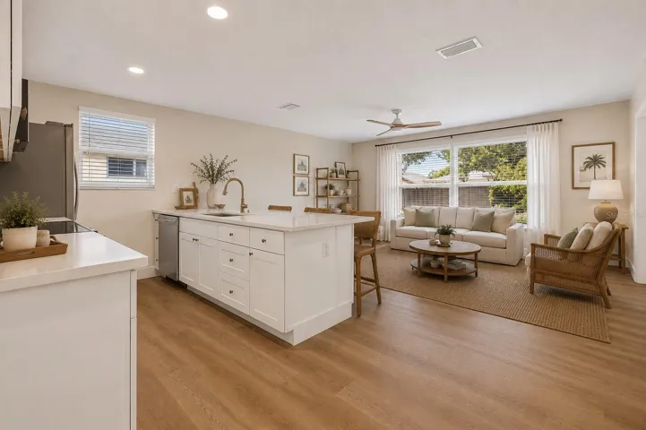 Kitchen/ Back living room staged