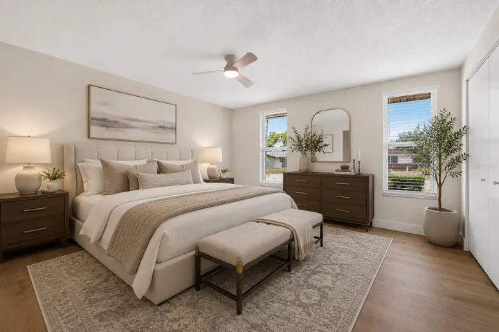 Primary Bedroom staged