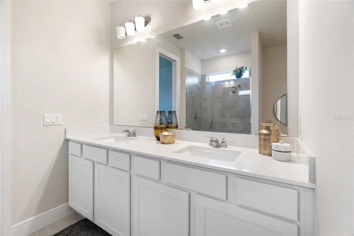 Primary bathroom with a walk-in closet and private water closet