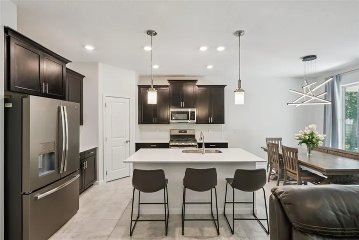 Quartz kitchen with oversized island
