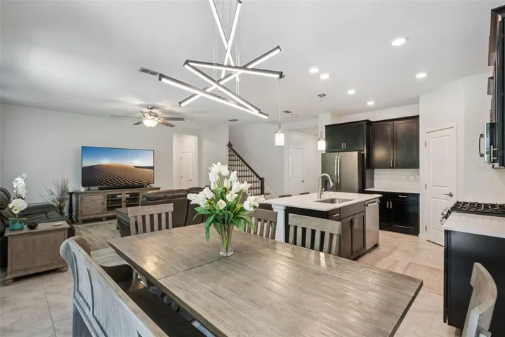 Dining room, Kitchen, Living room