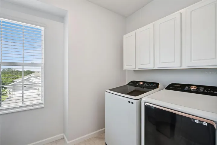 Upstairs laundry room with washer and dryer included