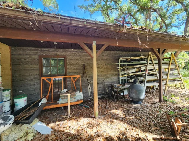 front of structure.  Never lived in. It has always been for storage and workshop.
