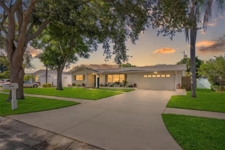 Sprawling front lawn
