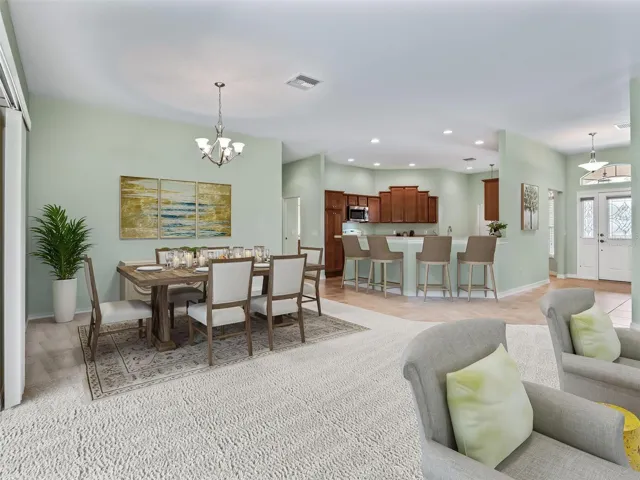 virtually staged formal dining room