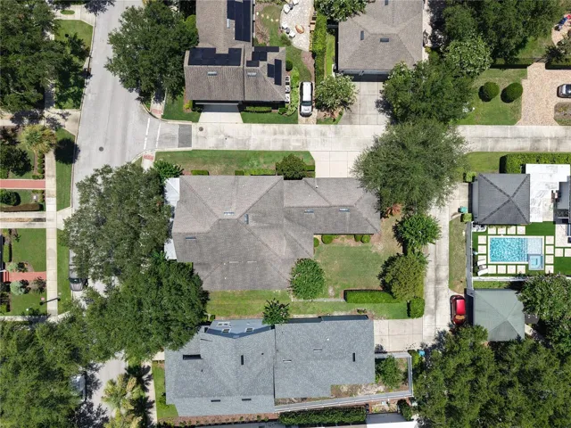 Aerial View of Large Fenced Yard