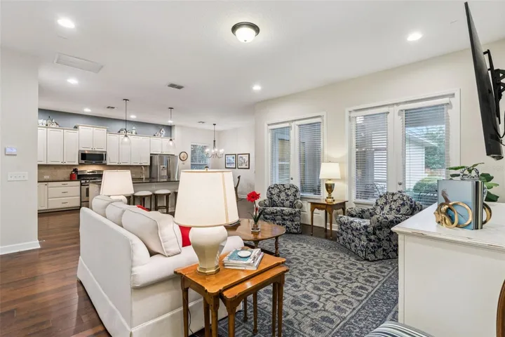 Living Room with Double French Doors to Lanai
