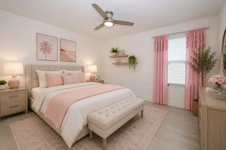 Virtually staged Bedroom 3