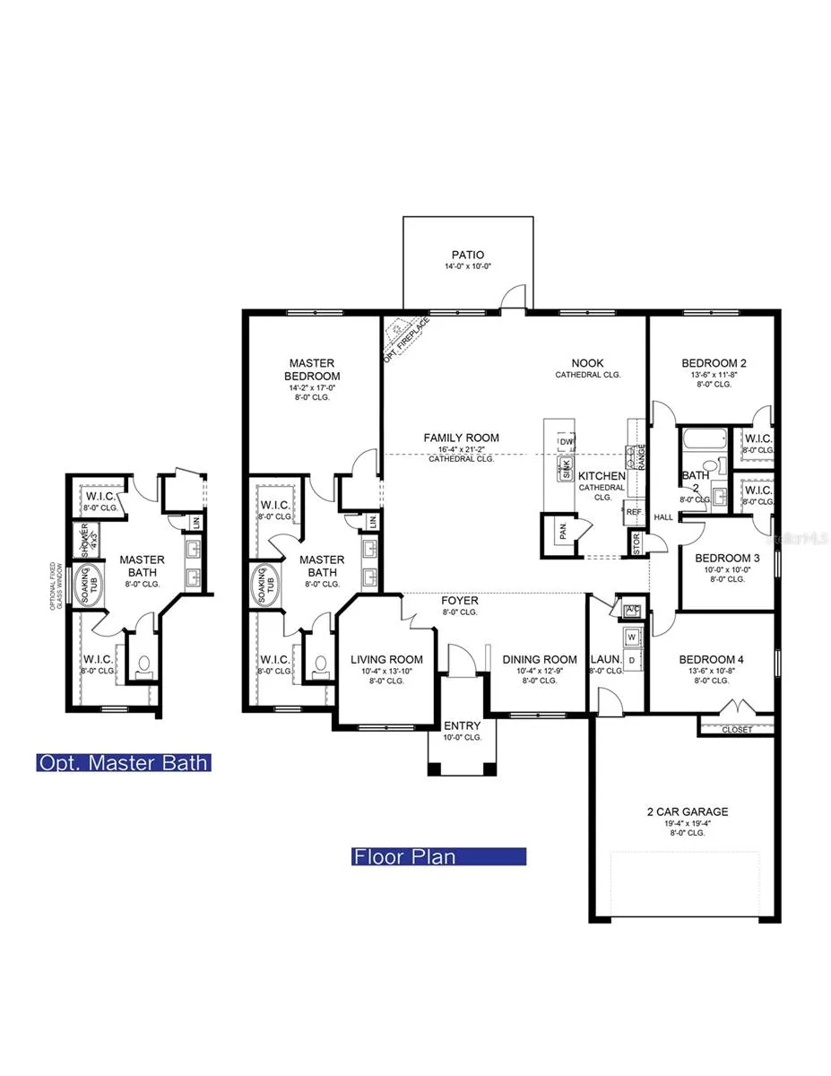 Floor plan- shown with 2 car front load garage. Actual home will have 2 car side load
