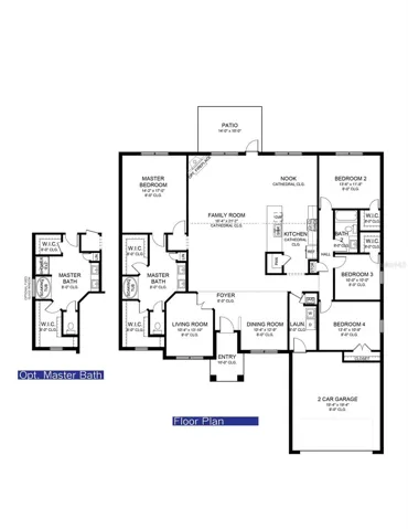 Floor plan- shown with 2 car front load garage. Actual home will have 2 car side load