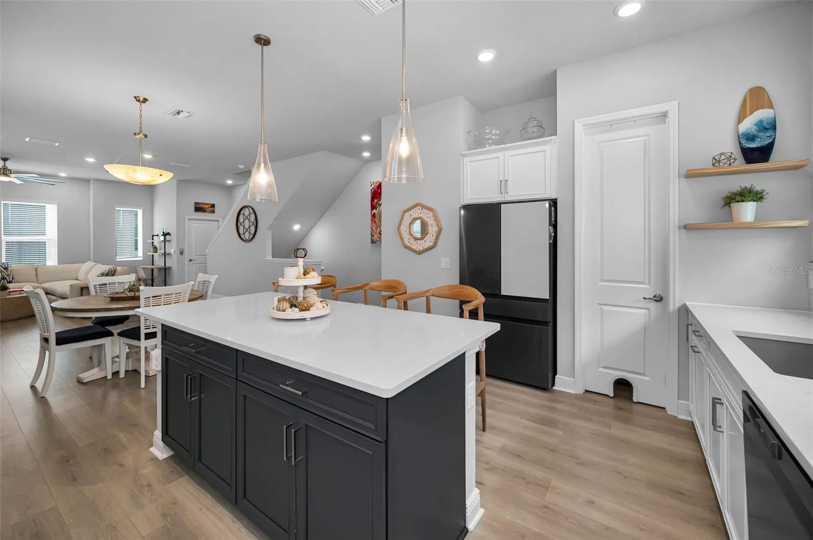 Kitchen Island and dining area