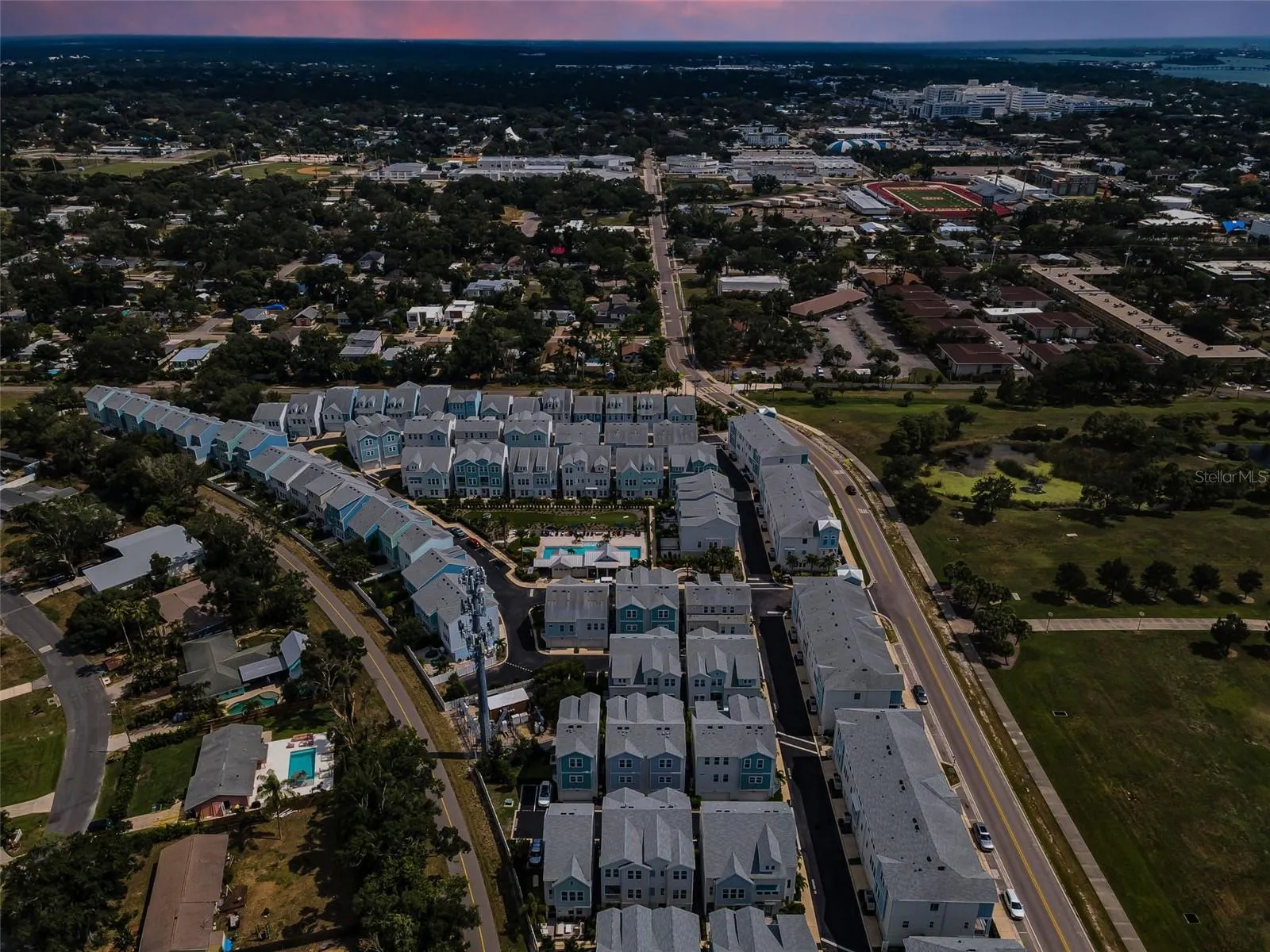 Aerial view of the neighborhood