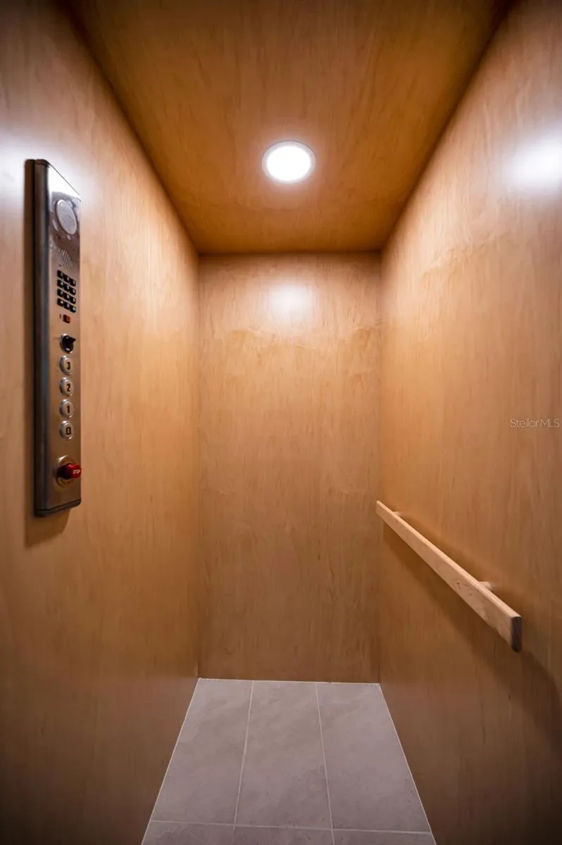 Inside elevator