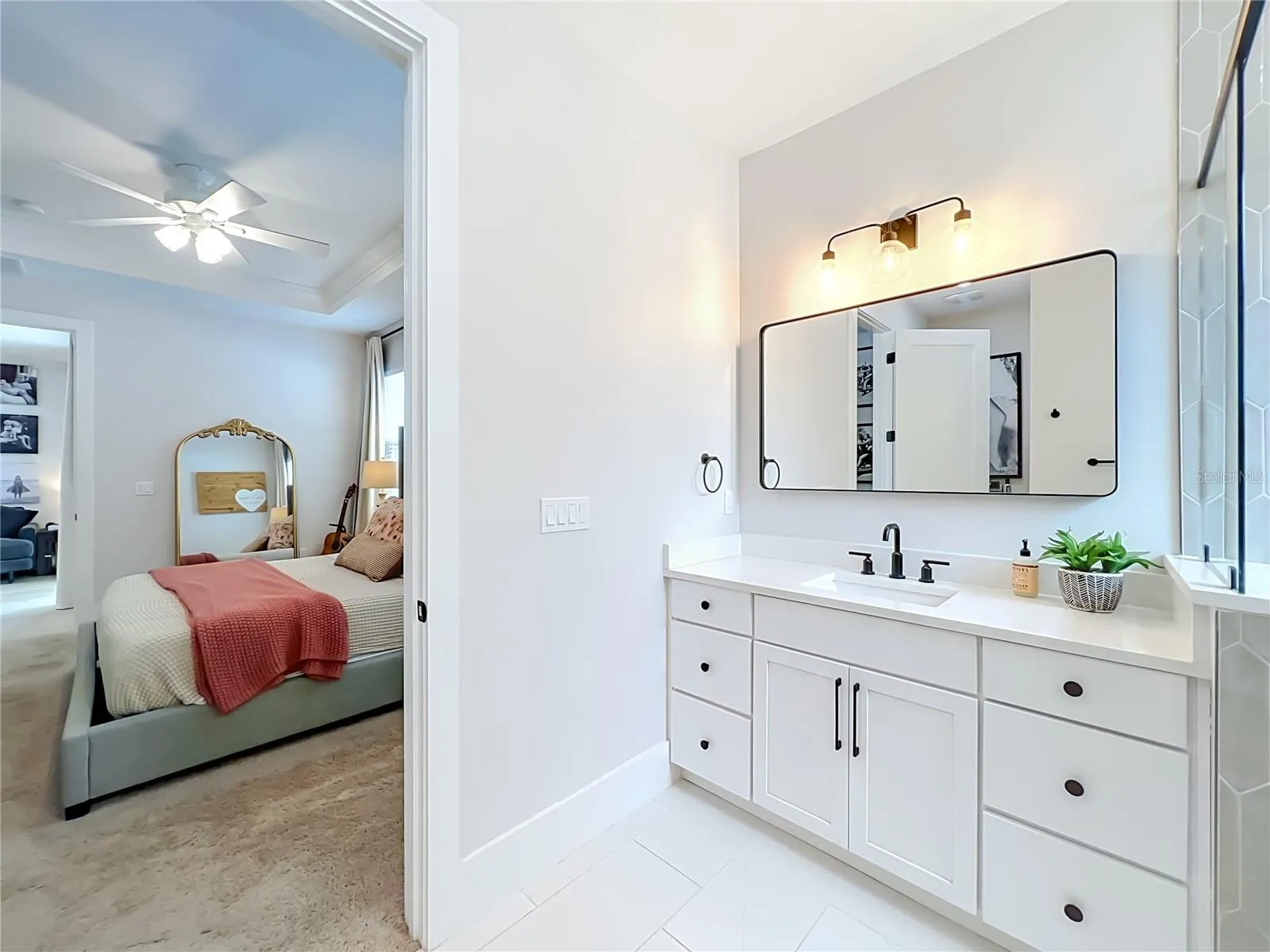 Separate vanities.