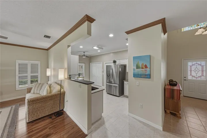 Entry, kitchen & living room