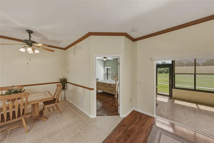 Dining room, living room, primary bedroom entry
