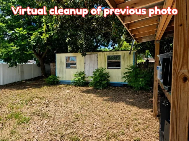 Storage Shed and yard virtually cleaned up