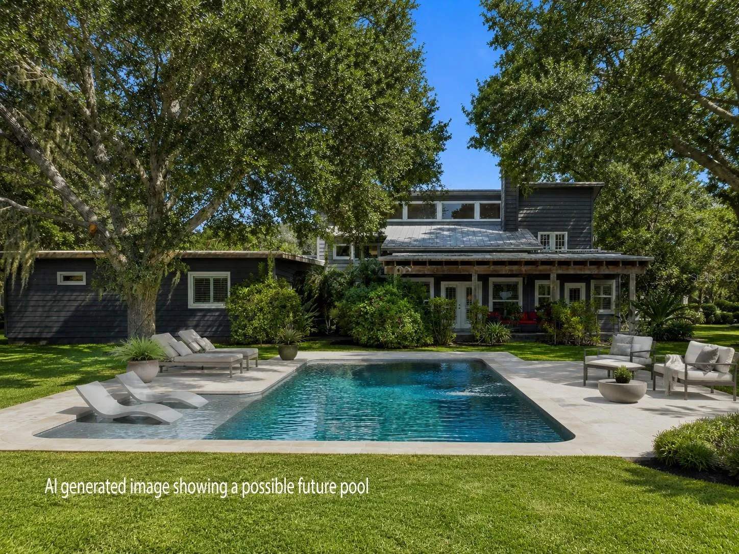 Virtual rendering using AI of potential future pool