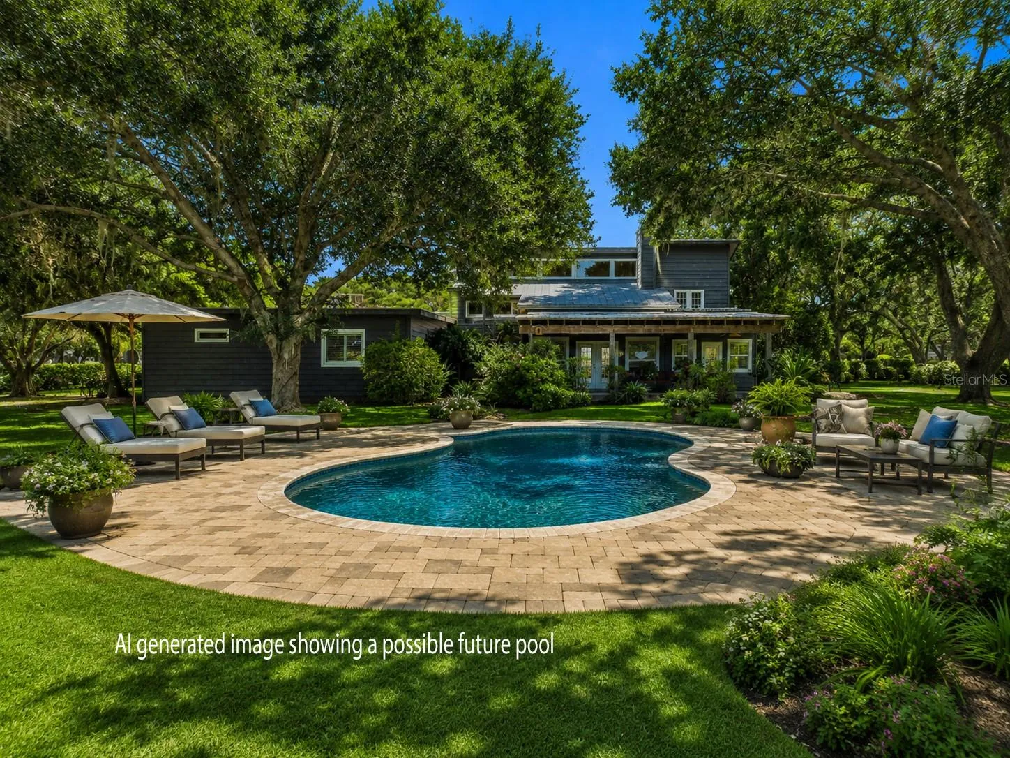 Virtual rendering using AI of potential future pool