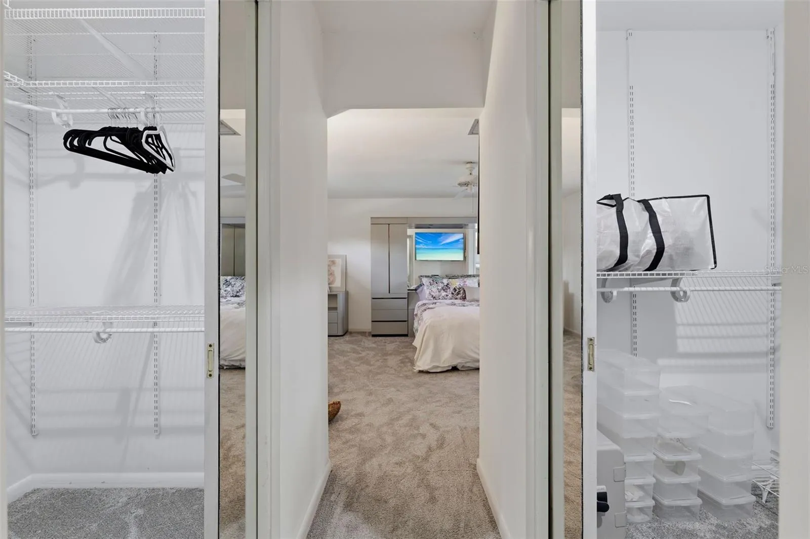TWO walk-in closets of the 2nd primary suite with balcony and En Suite Bathroom