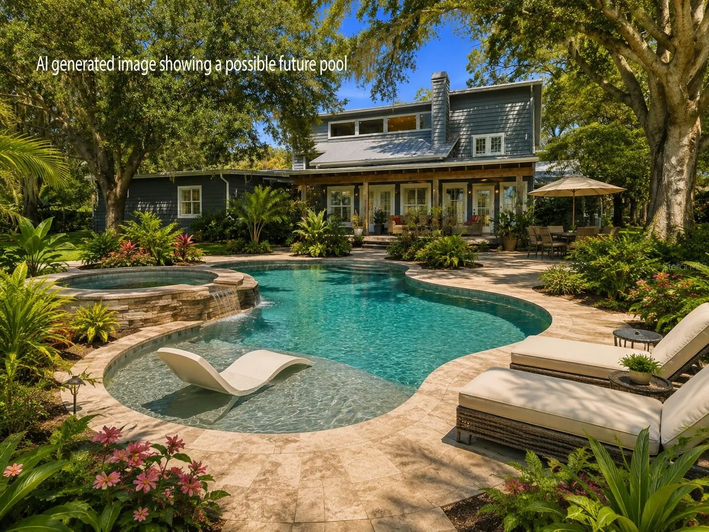Virtual rendering using AI of potential future pool
