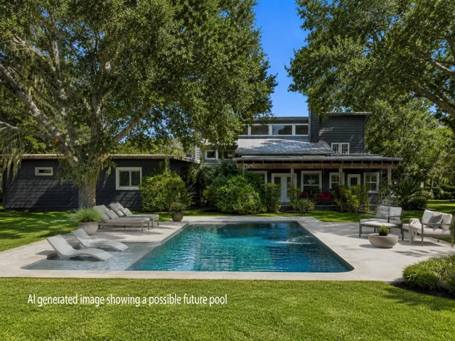 Virtual rendering using AI of potential future pool