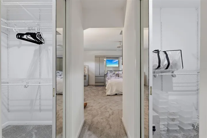 TWO walk-in closets of the 2nd primary suite with balcony and En Suite Bathroom