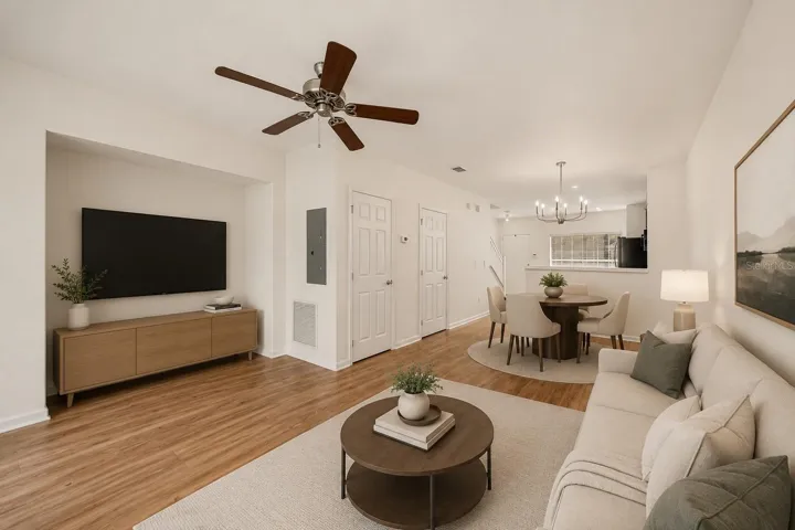 Virtual staging TV area