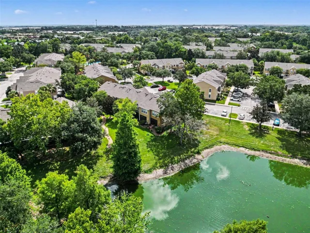 Aerial of the back of the home