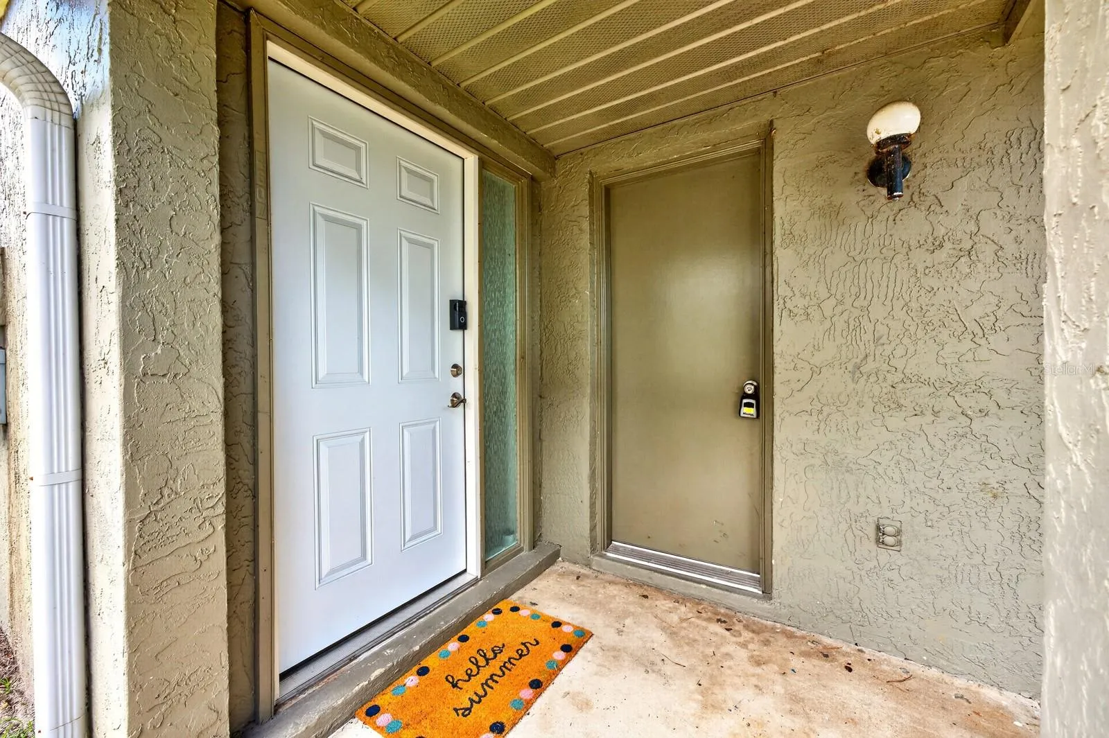 Covered front entry.