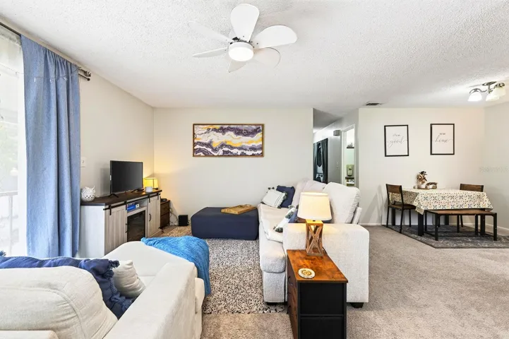 Open living and dining.