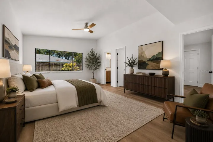 Primary Bedroom Staged