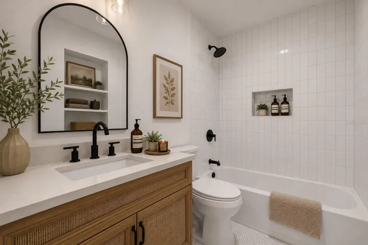 Bedroom 3 en suite bathroom staged