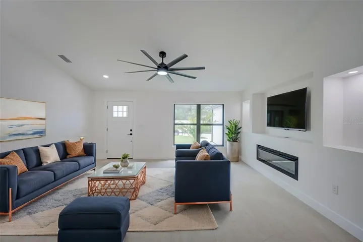 Virtually staged living room