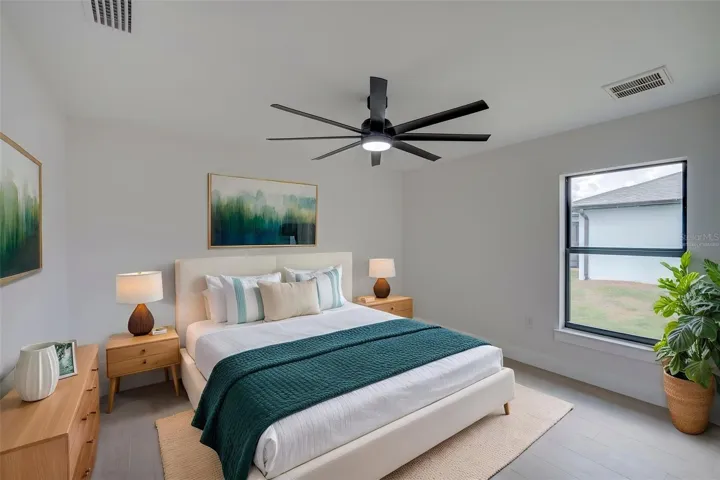 Virtually staged guest bedroom