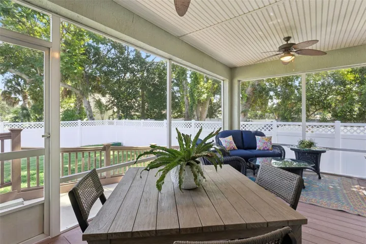 Dining area on the porch