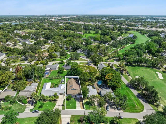 Surrounded by golf course