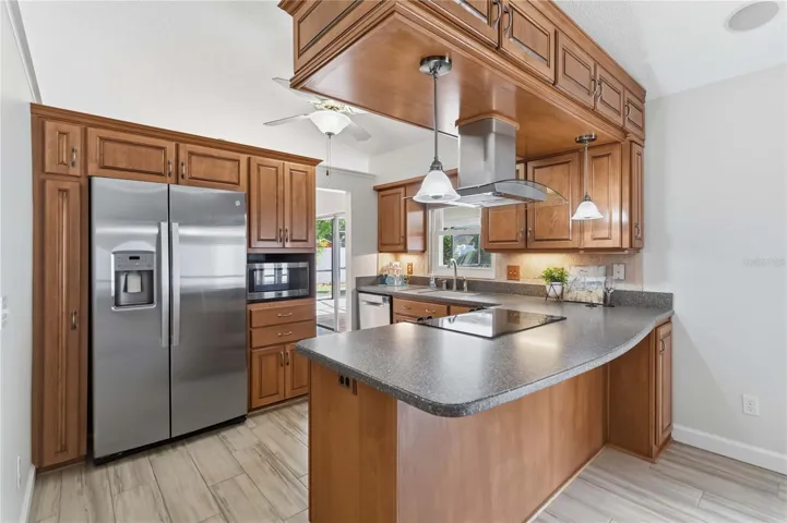 A Kitchen that is open to the family room
