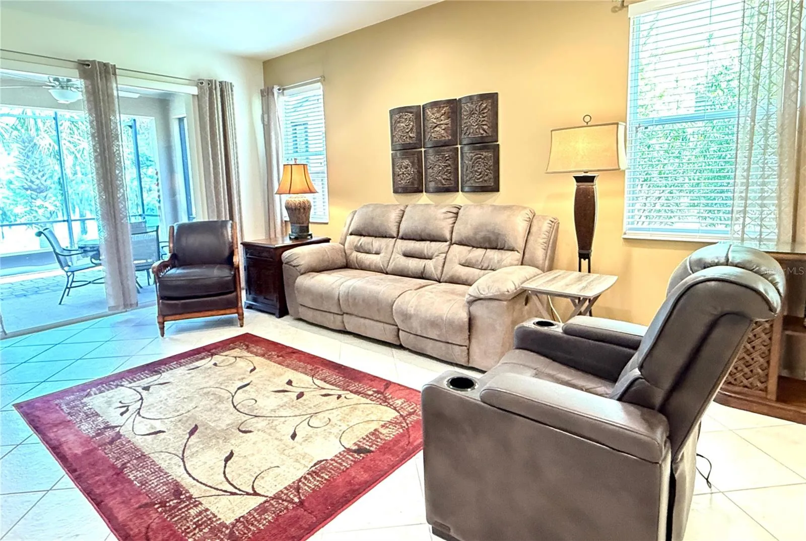 Living Room w/ Tile on the Diagonal