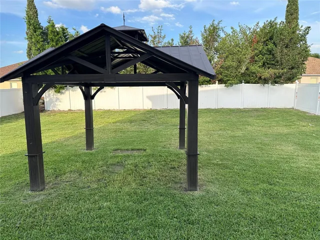 fenced backyard