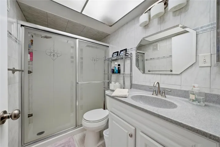 Bathroom with walk in shower