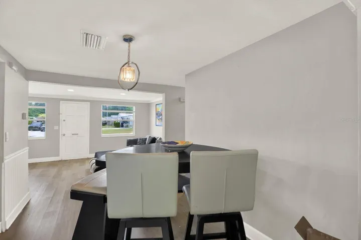 dining space/viewing the living room