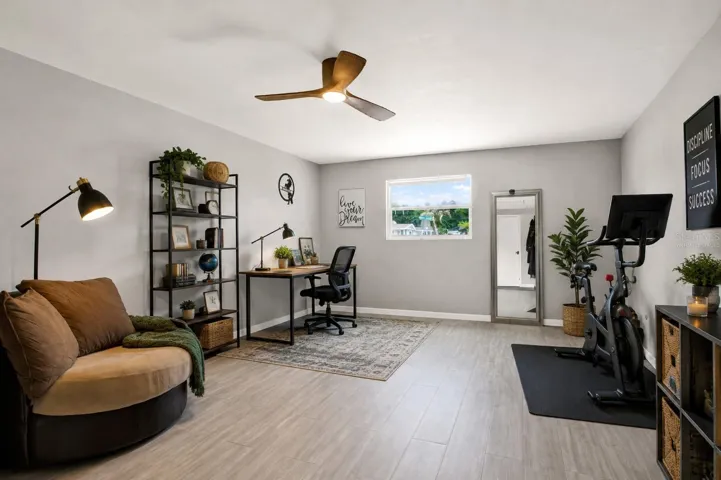 Garage conversion/ bonus room virtually staged