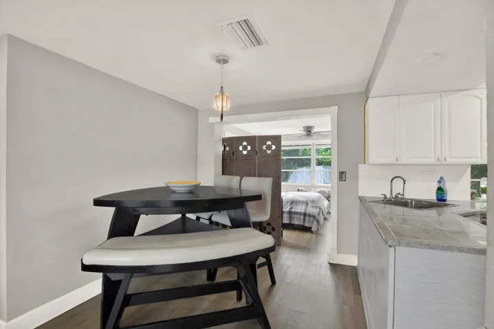 dining space/viewing the sunroom
