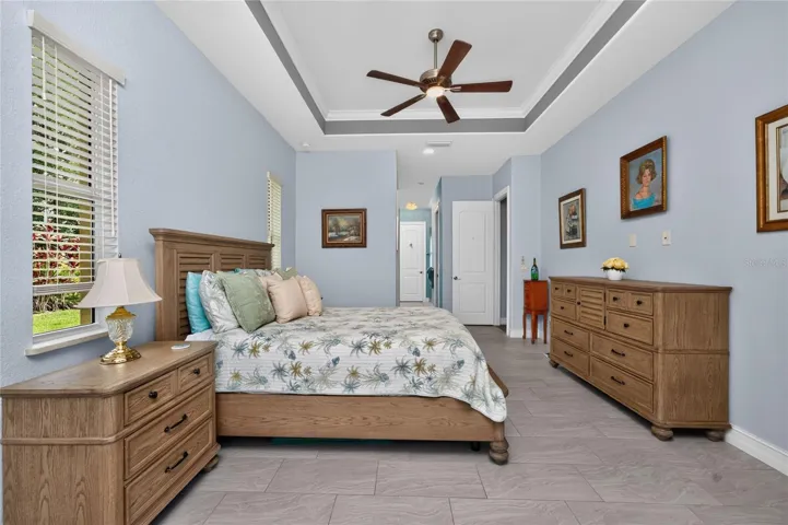 Tray ceiling with accent paint