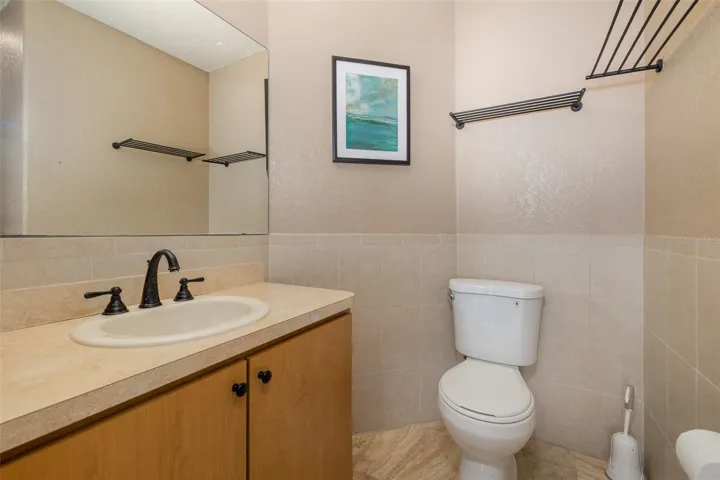 Pool bath garage level