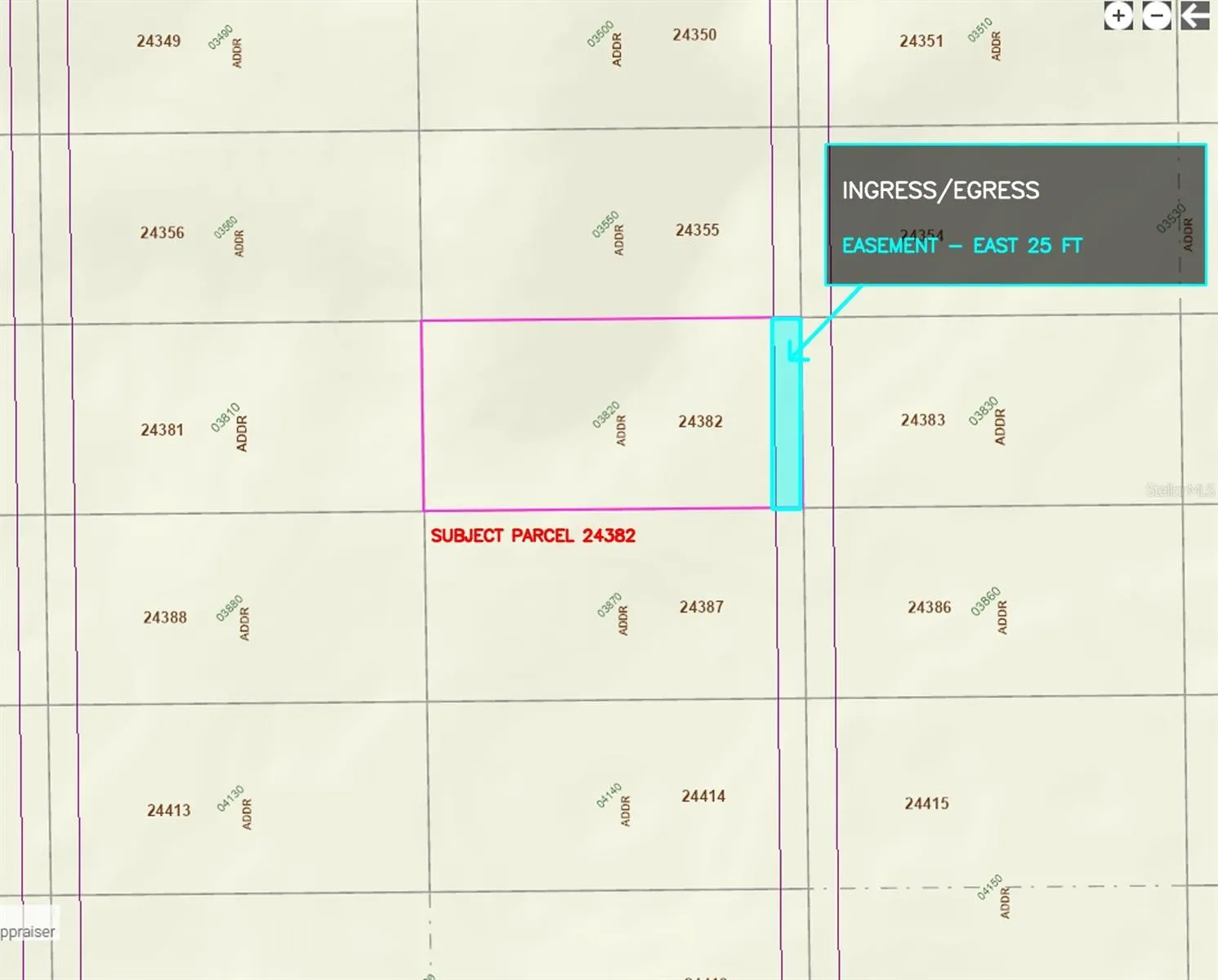 Depicting easement.  Lines are approximate and not a survey.