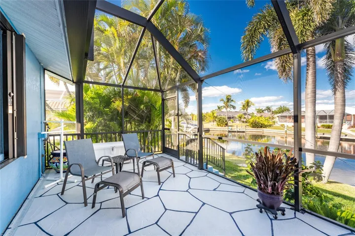 Cozy sitting overlooking peaceful intersecting water view